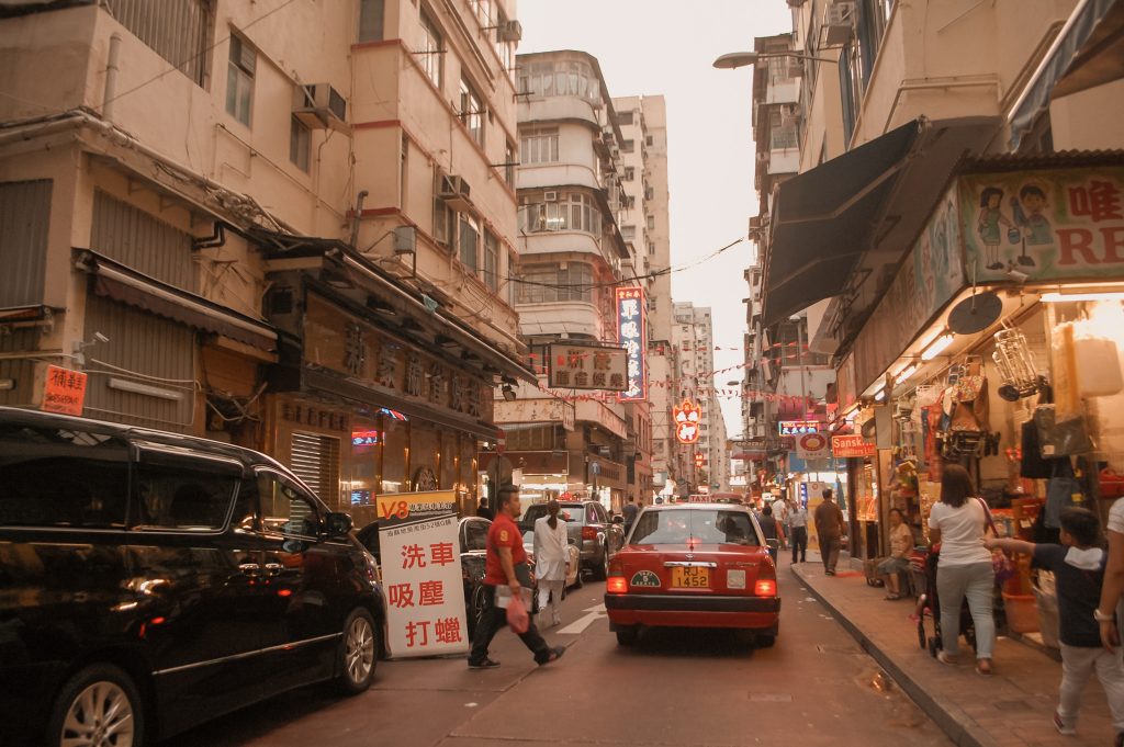 ALT="the busy street of tsim tsa tsui hongkong"