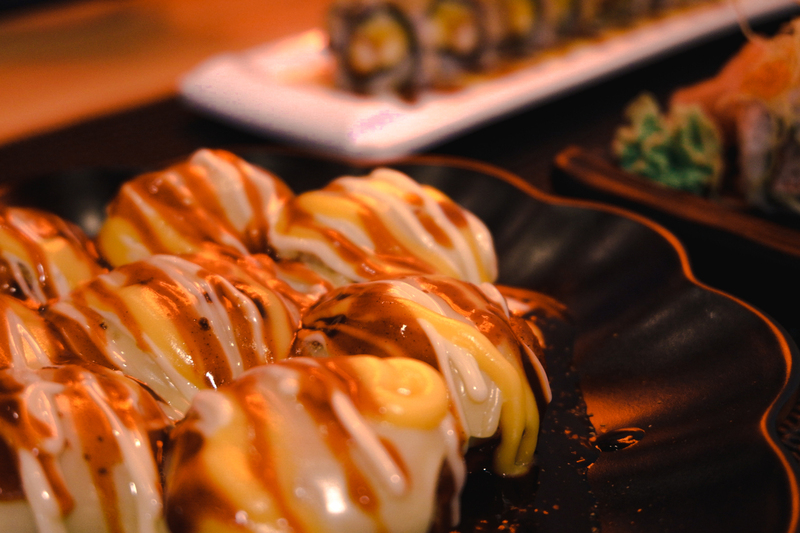 cheesy takoyaki maki sushi rolls