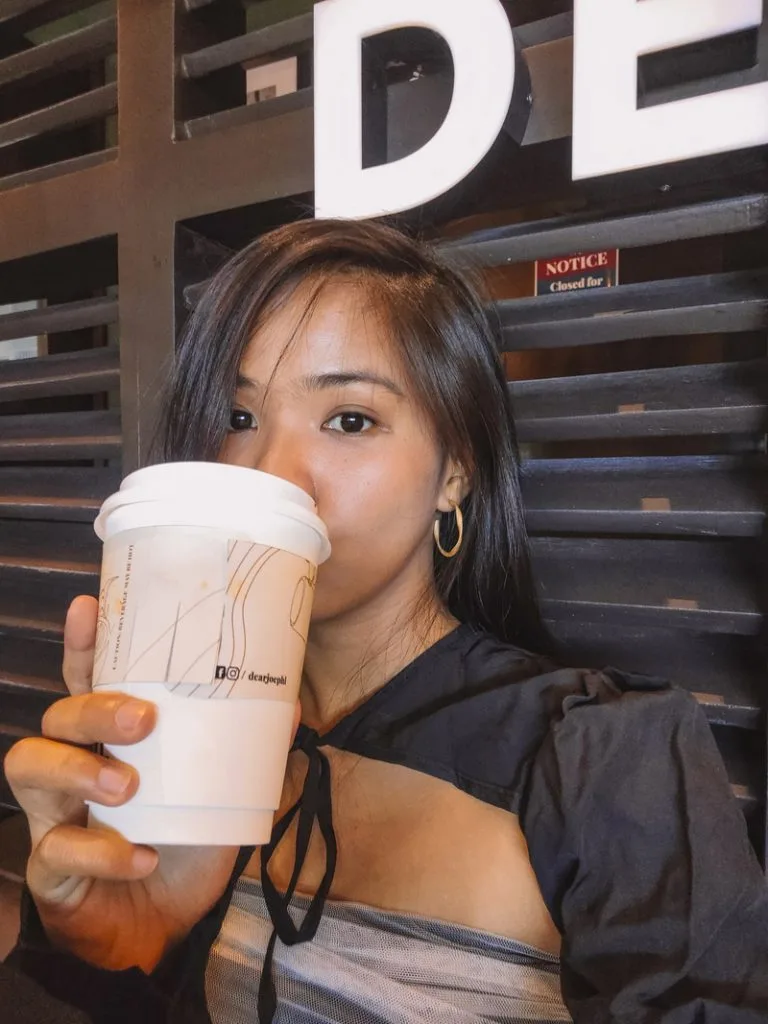 drinking my coffee at dear joe cafe