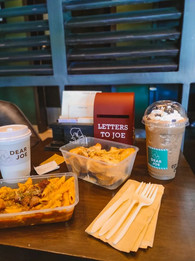 italian food at a cafe