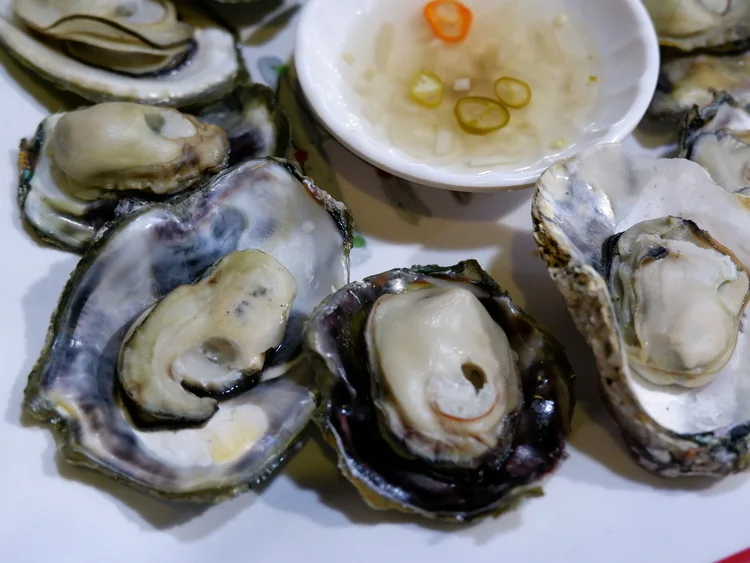 oyster with vinegar at balai restaurant