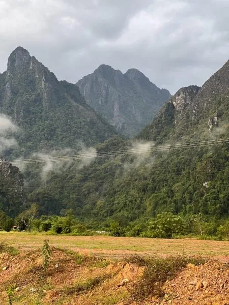 beautiful landscaps in vang vieng laos