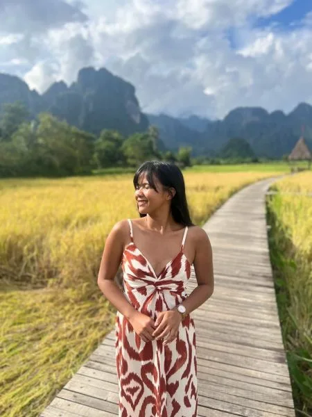 a cafe in the middle of rice fields